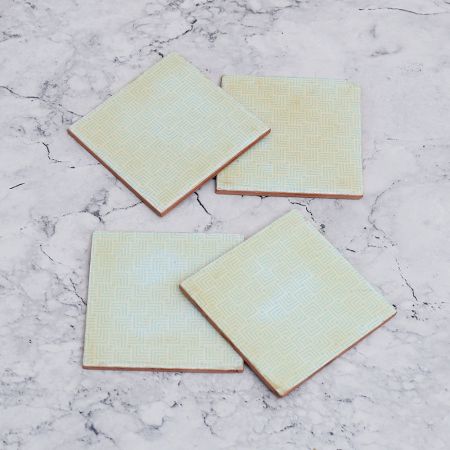 Premium Square Shaped Wooden Coasters - Pack of 4